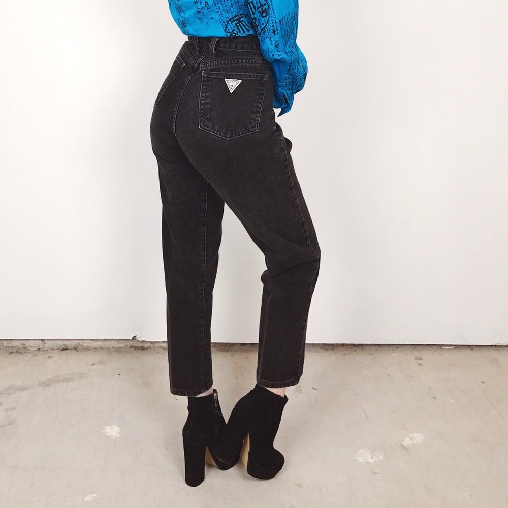 Vtg Guess 90s Mom Jeans Black